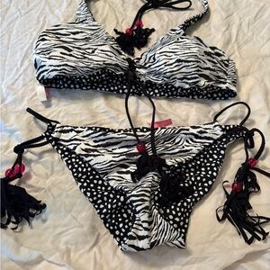 Victoria's Secret Black and White Zebra Bikini